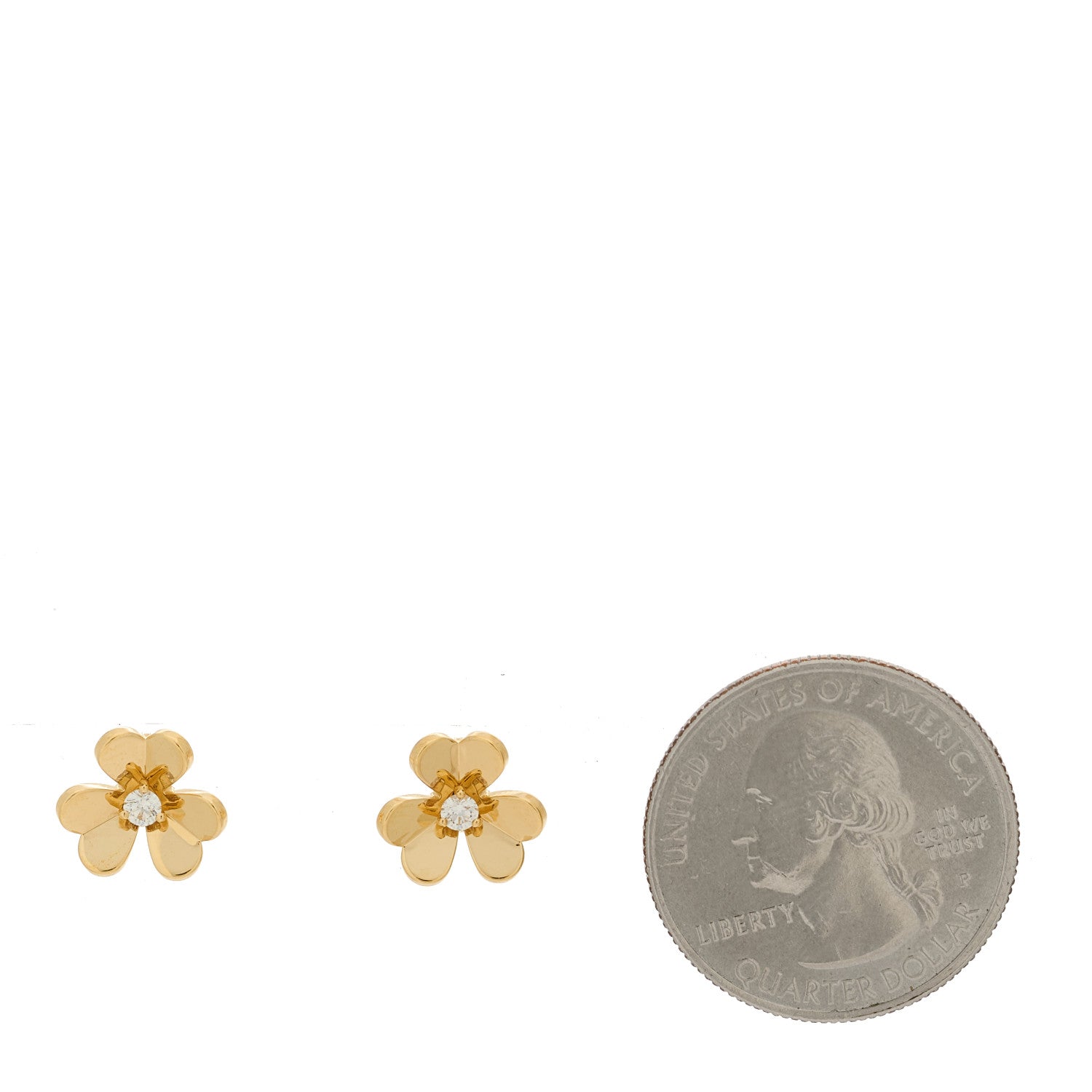 Van Cleef & Arpels 18K Yellow Gold Diamond Mini Frivole Earrings 2 of 5