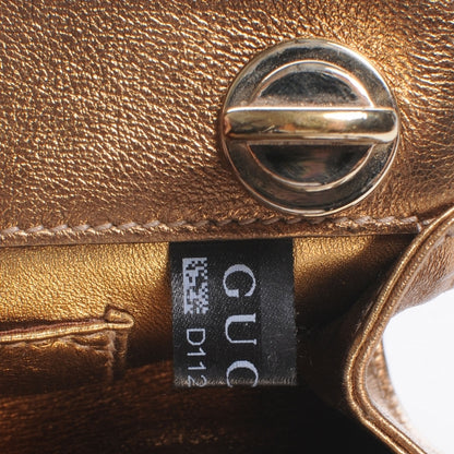 Gucci Metallic Calfskin Britt Clutch Bronze 8 of 9