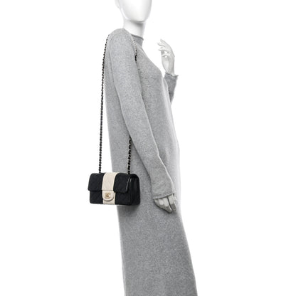 Chanel Lambskin Quilted Mini Rectangular Flap Black White 2 of 11