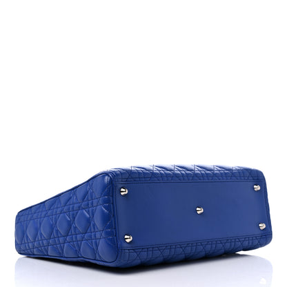 Christian Dior Lambskin Cannage Large Lady Dior Blue 3 of 11