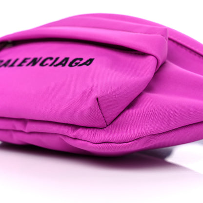 Balenciaga Sport Nylon Logo Embroidered Small Wheel Beltpack Fuchsia Black 8 of 8