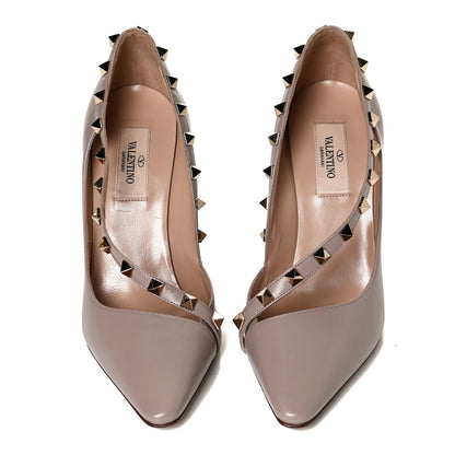 Valentino Garavani Nappa Rockstud Cross Strap D'Orsay 105mm Pumps 36.5 Poudre 5 of 11