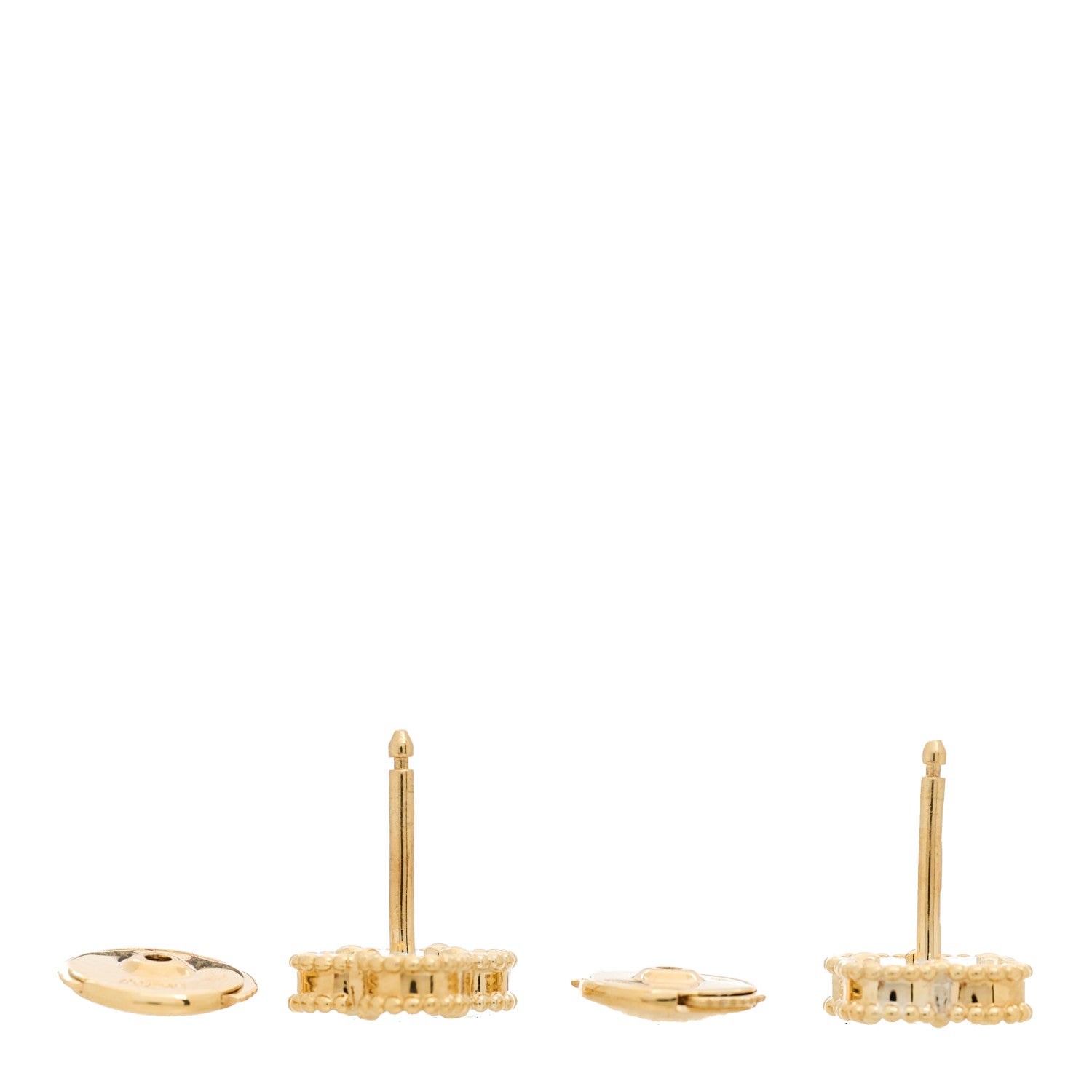 Van Cleef & Arpels 18K Yellow Gold Black Onyx Sweet Alhambra Earrings 4 of 5