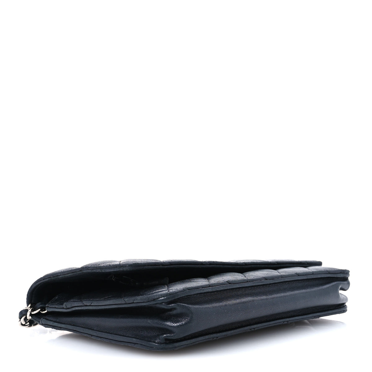 Lambskin Quilted Wallet On Chain WOC Black