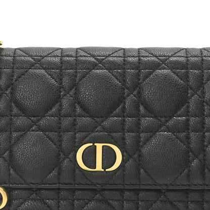 Christian Dior Supple Calfskin Cannage Caro Belt Pouch with Chain Black 7 of 9