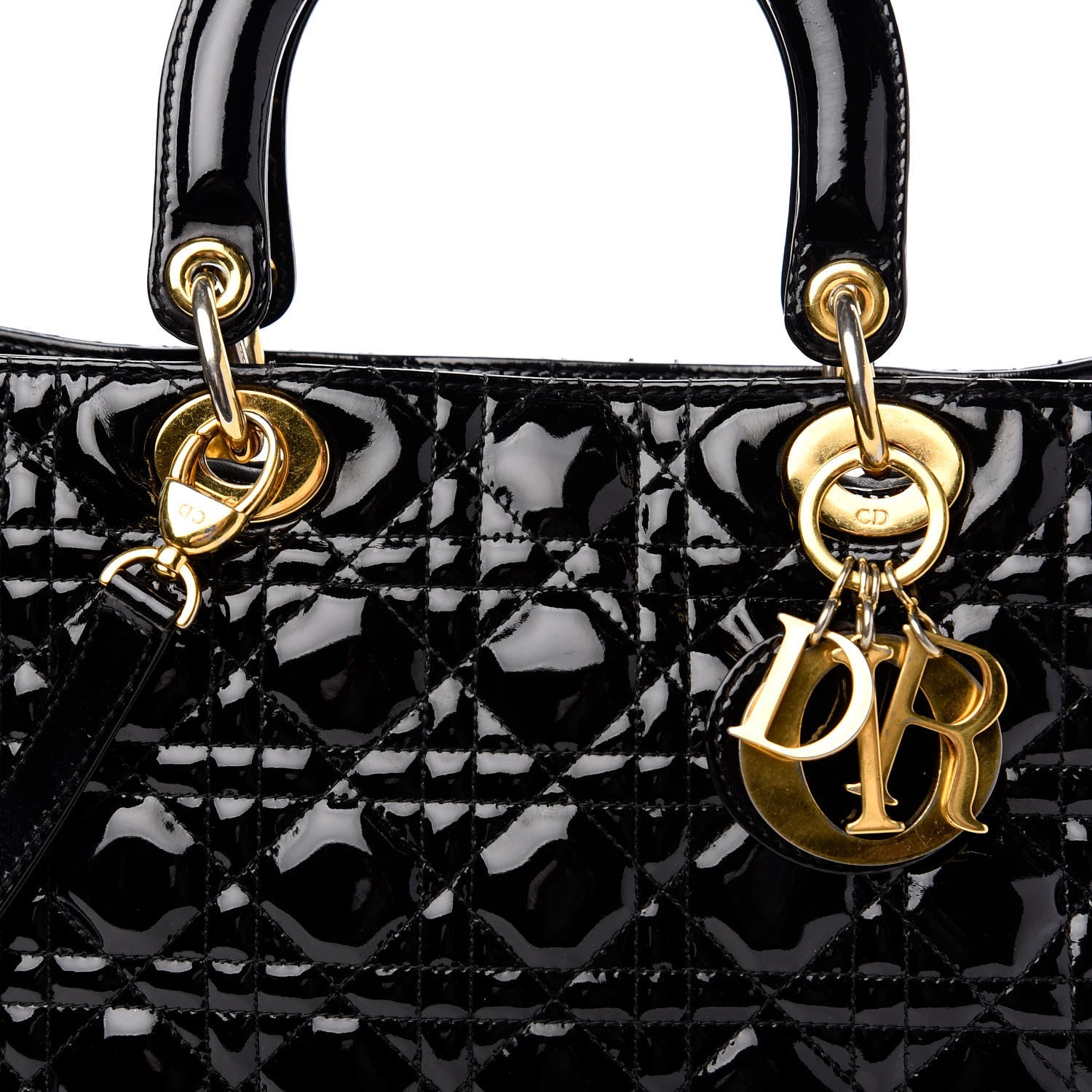 Christian Dior Patent Cannage Large Lady Dior Black 10 of 10