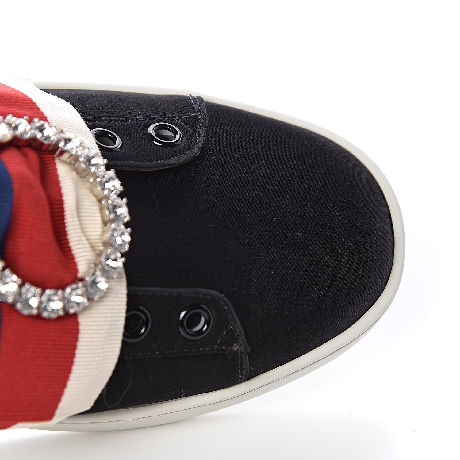 Gucci Canvas Crystal Sylvie Web Womens Ace Sneakers 38 Black 14 of 17