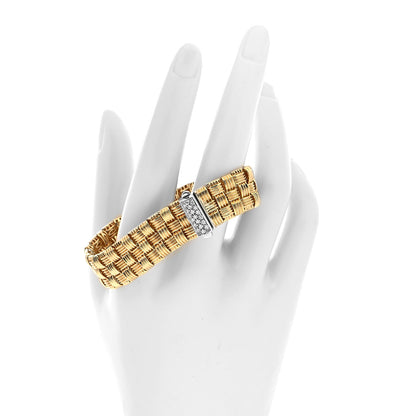 Roberto Coin 18K Yellow White Gold Diamond Appassionata Mesh Bracelet 2 of 5