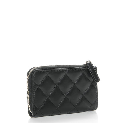 Chanel Lambskin Quilted Key Holder Case Black 3 of 8