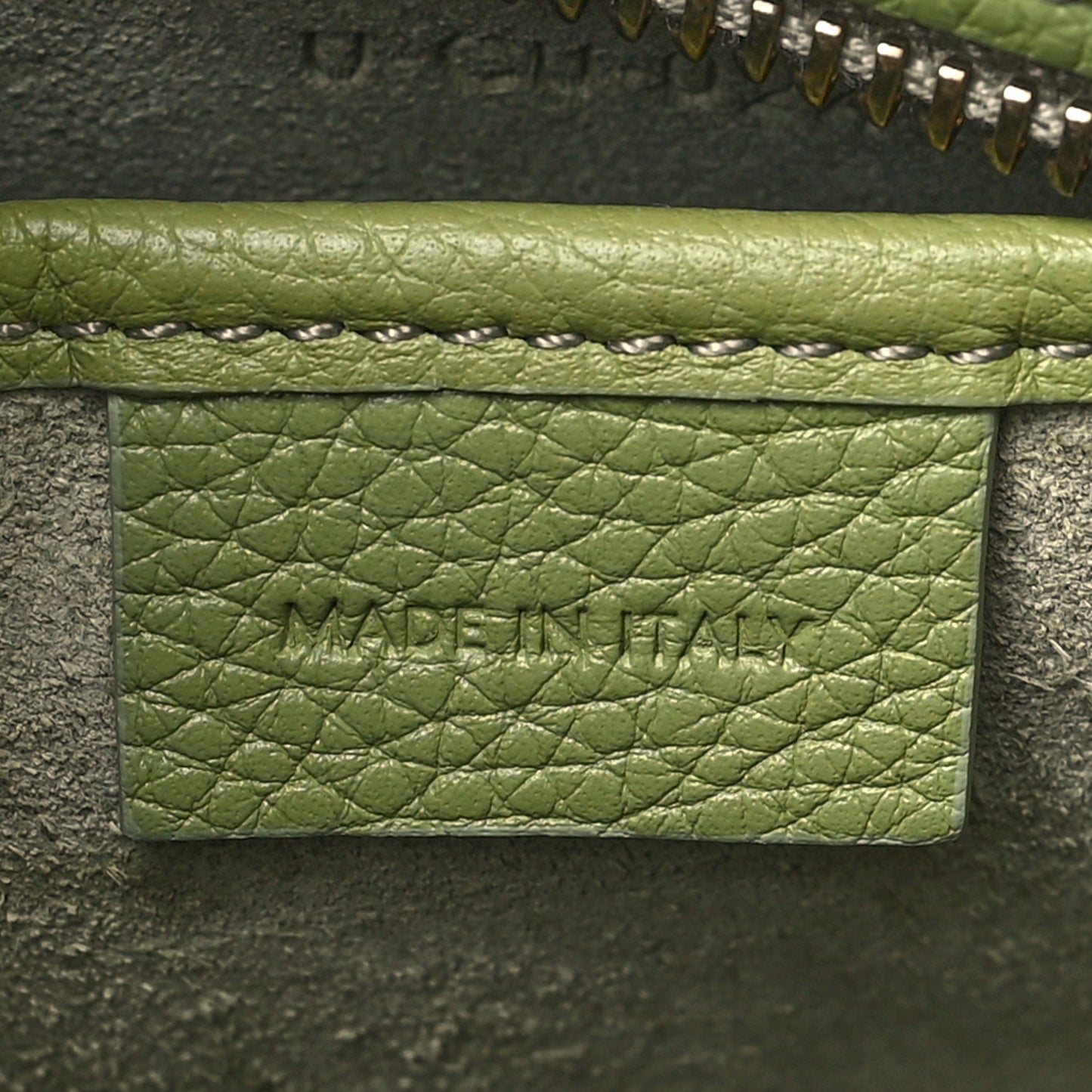 Drummed Calfskin Nano Luggage Green