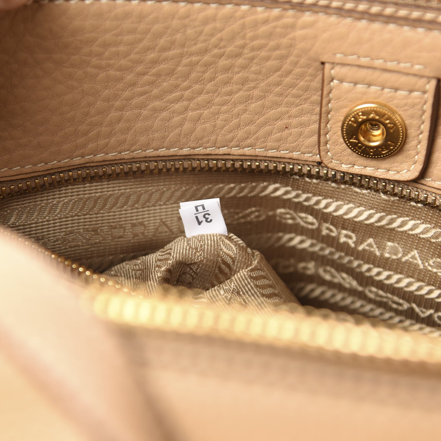 Prada Vitello Daino Large Double Zip Tote Sughero 7 of 10