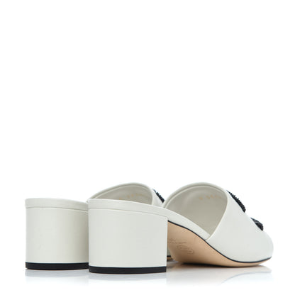 Chanel Lambskin Beaded CC Mule Sandal 36 White 4 of 15