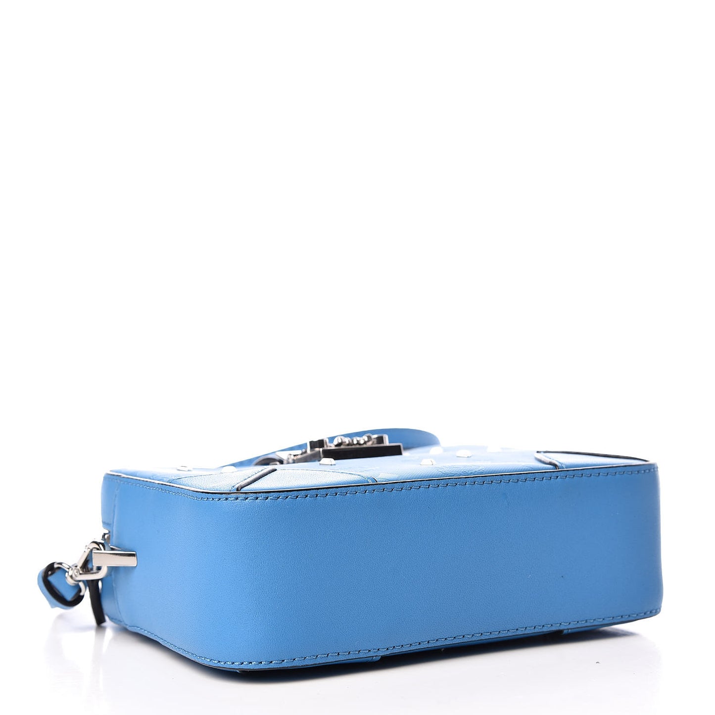 Monogram Coated Canvas Camera Crossbody Bag Blue