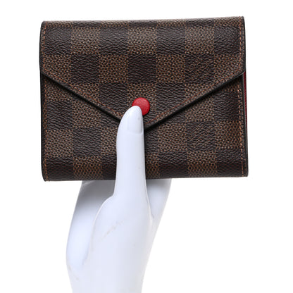 Louis Vuitton Damier Ebene Victorine Wallet Red 2 of 6