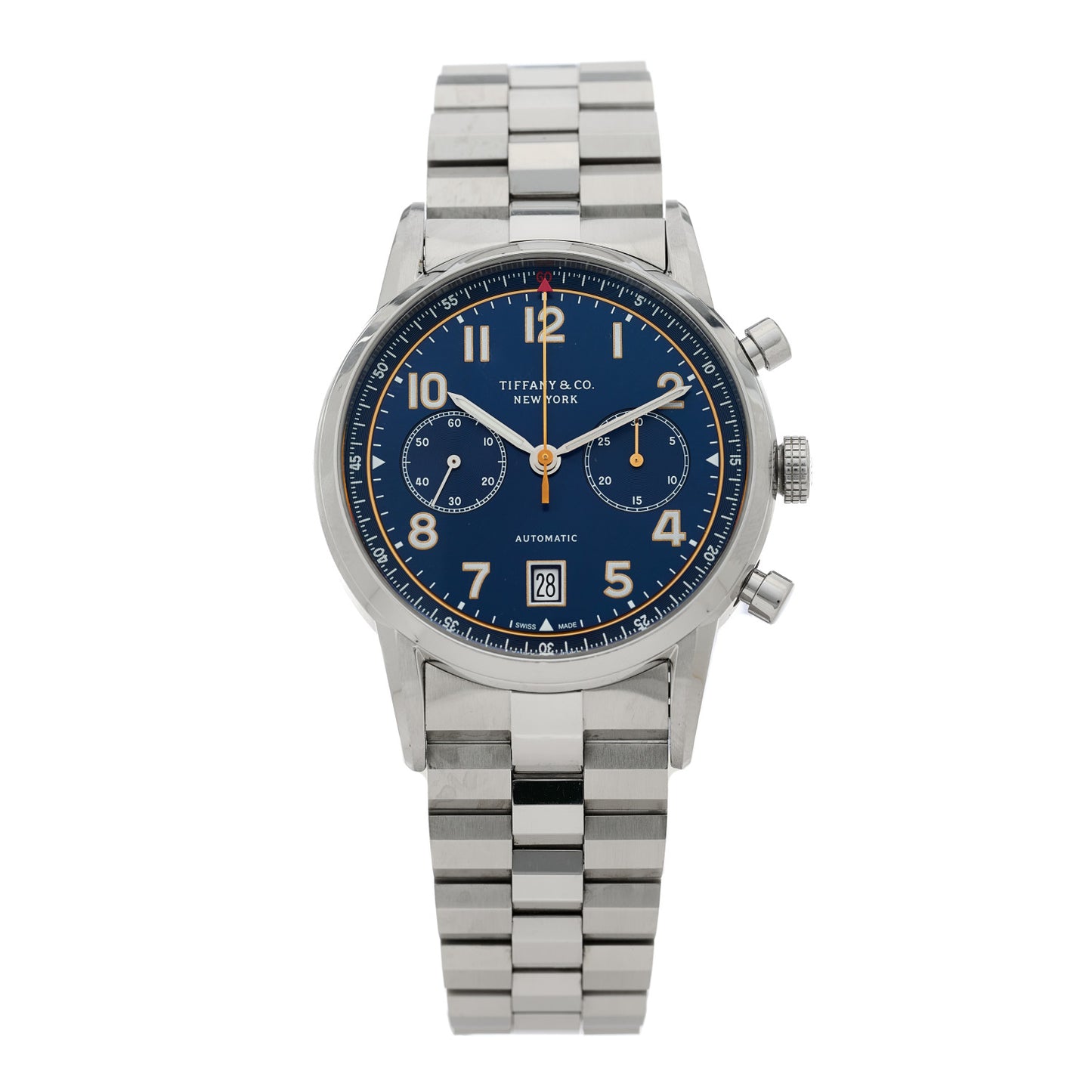 Stainless Steel 42mm CT60 Chronograph Automatic Watch Blue