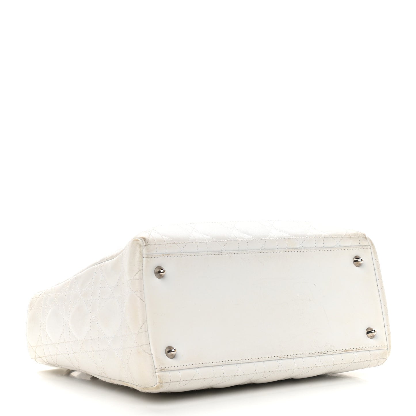 Lambskin Cannage Medium Lady Dior White