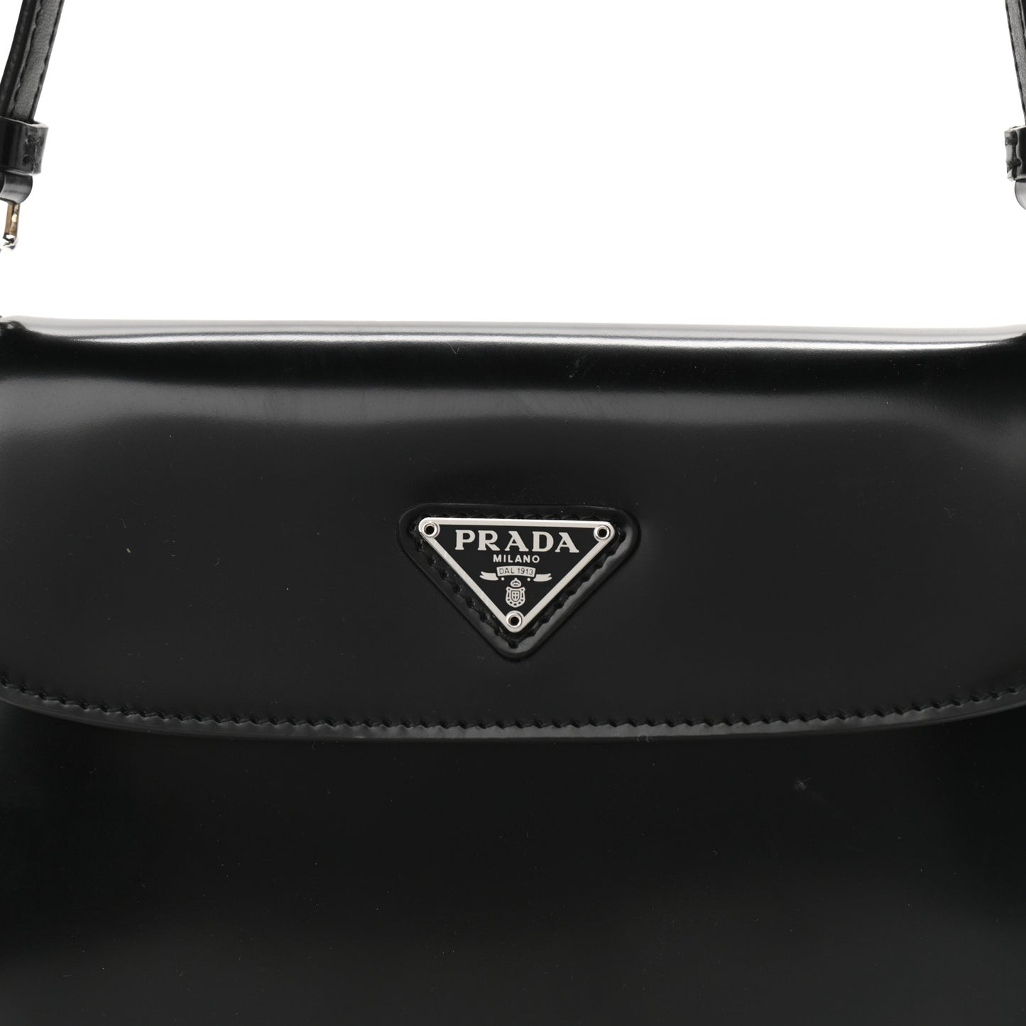 Spazzolato Cleo Flap Shoulder Bag Black