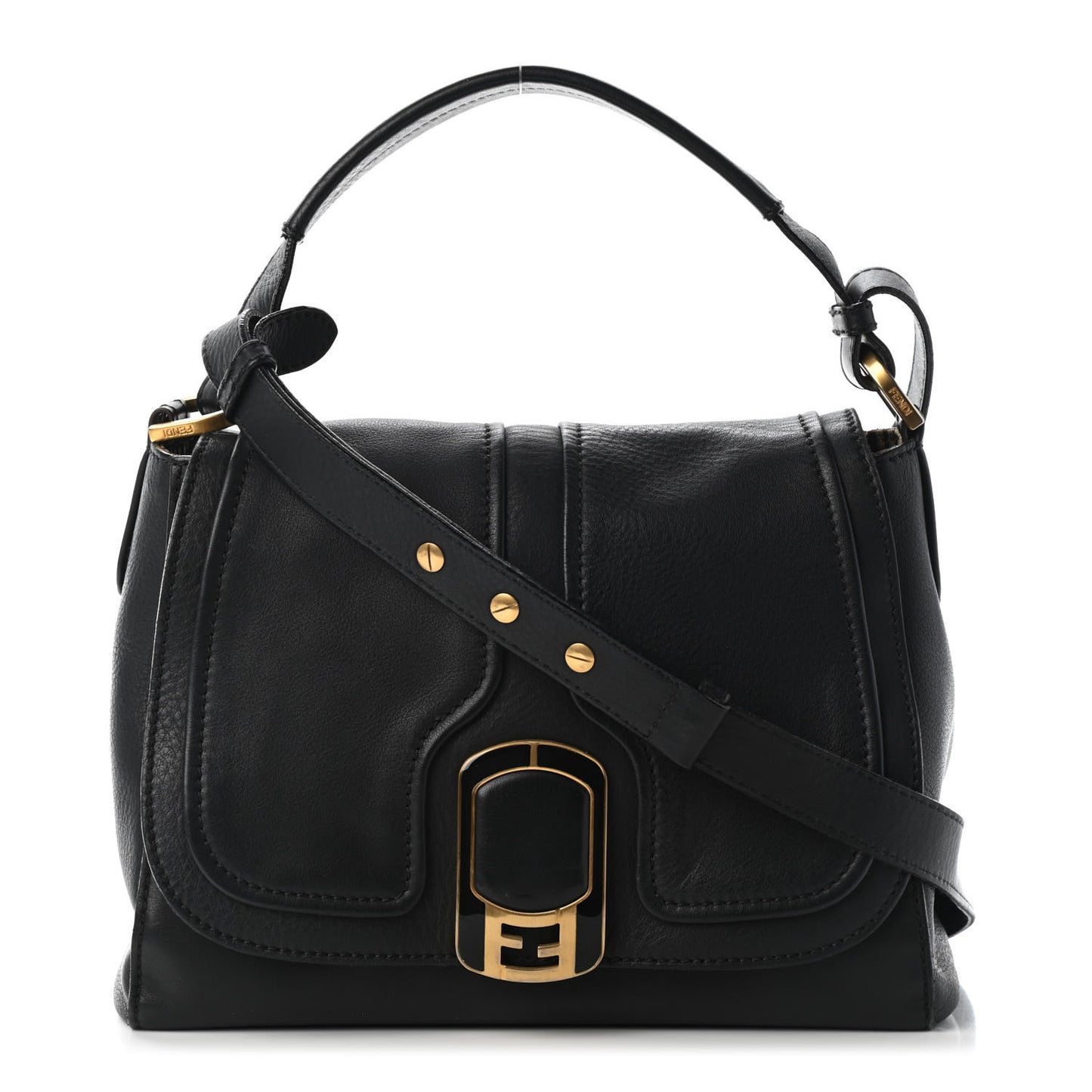 Vitello Dolce Marmol Anna Shoulder Bag Black