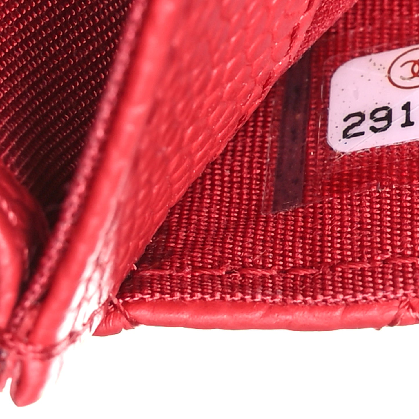 Caviar Quilted Boy Flap Card Holder Wallet Red