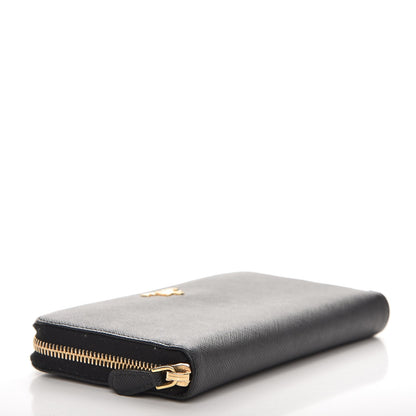 Prada Saffiano Metal Zip Around Wallet Nero Black 4 of 7
