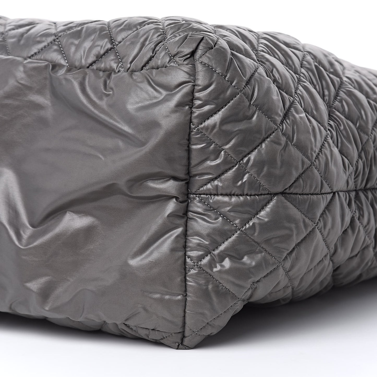 Nylon Quilted Large Coco Cocoon Tote Grey