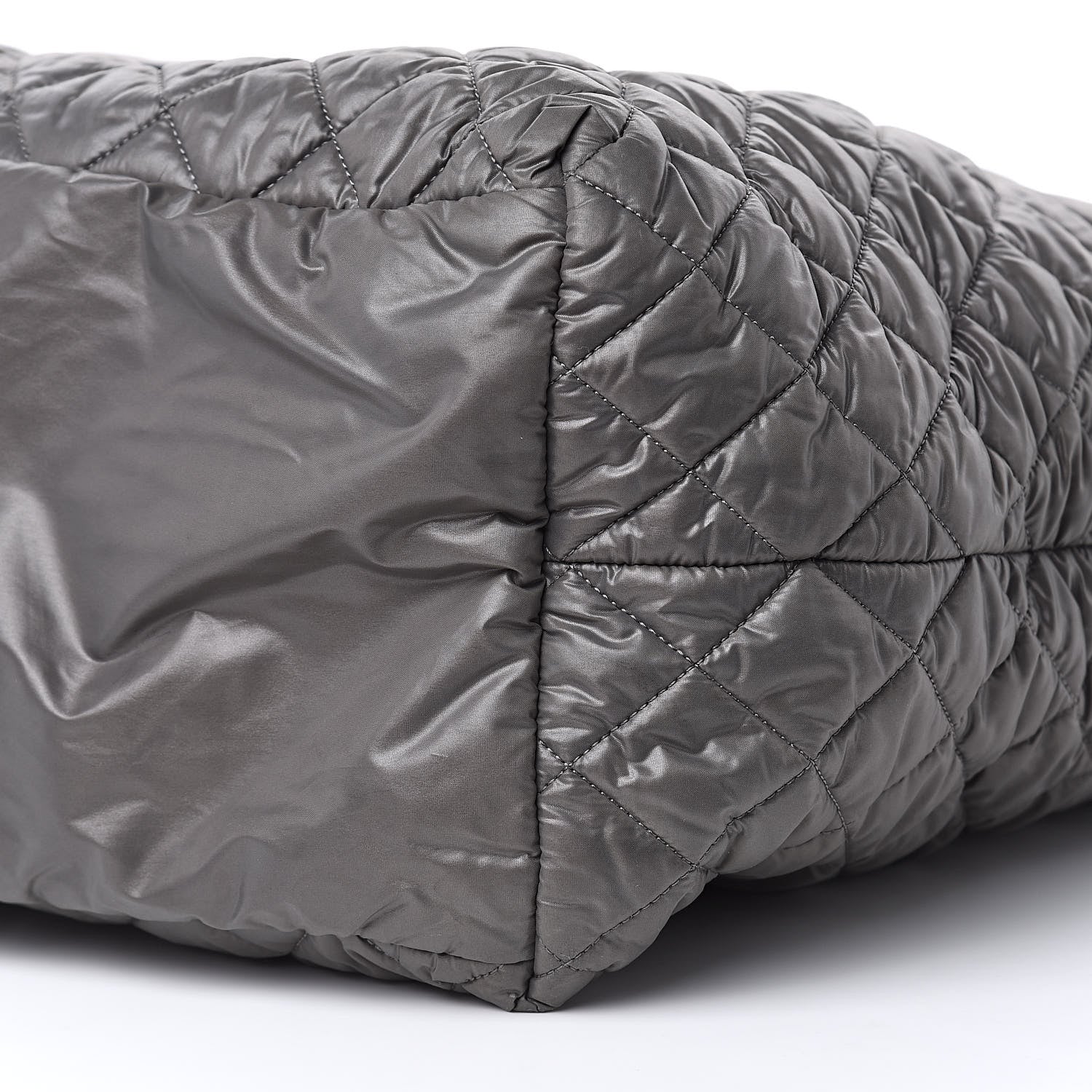 Chanel Nylon Quilted Large Coco Cocoon Tote Grey 9 of 11