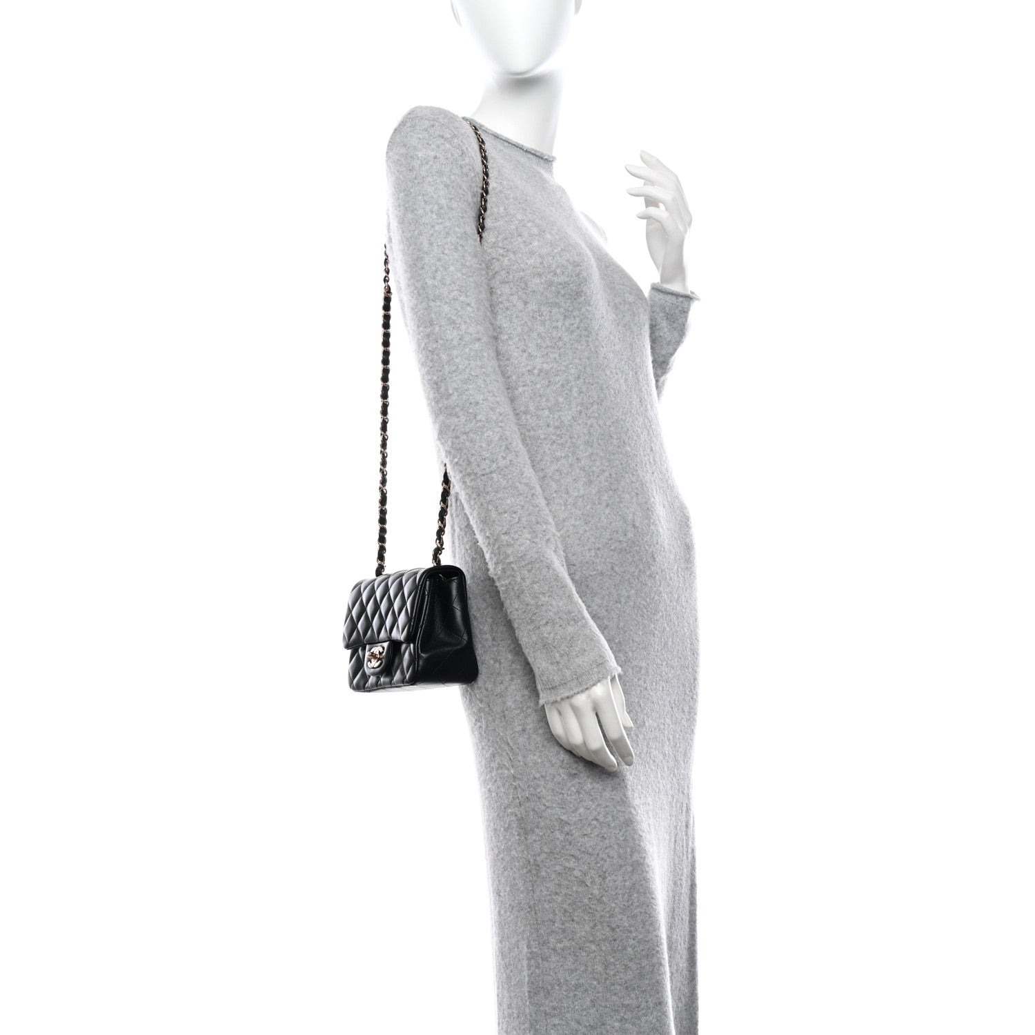 Chanel Lambskin Quilted Mini Square Flap Black 2 of 11