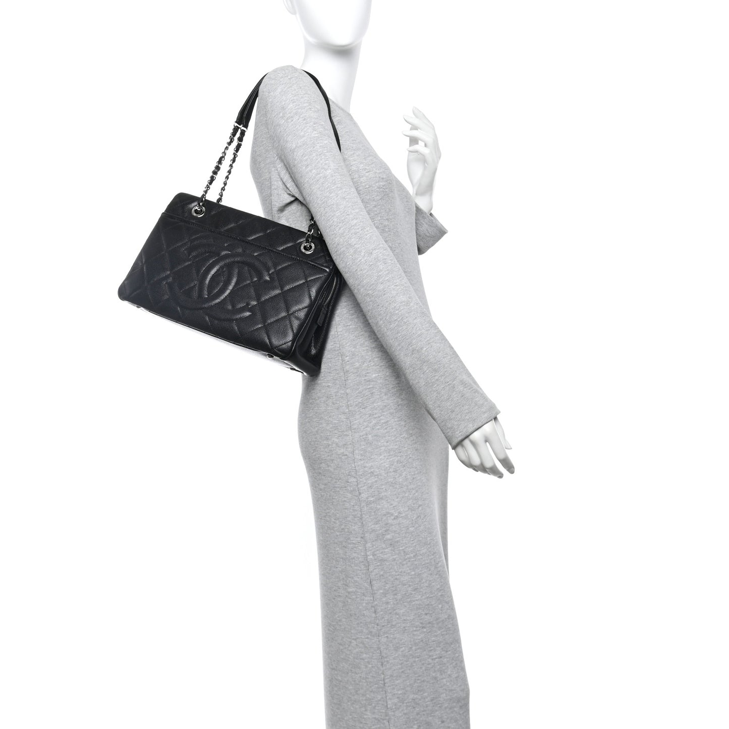 Caviar Quilted Timeless CC Soft Tote Black