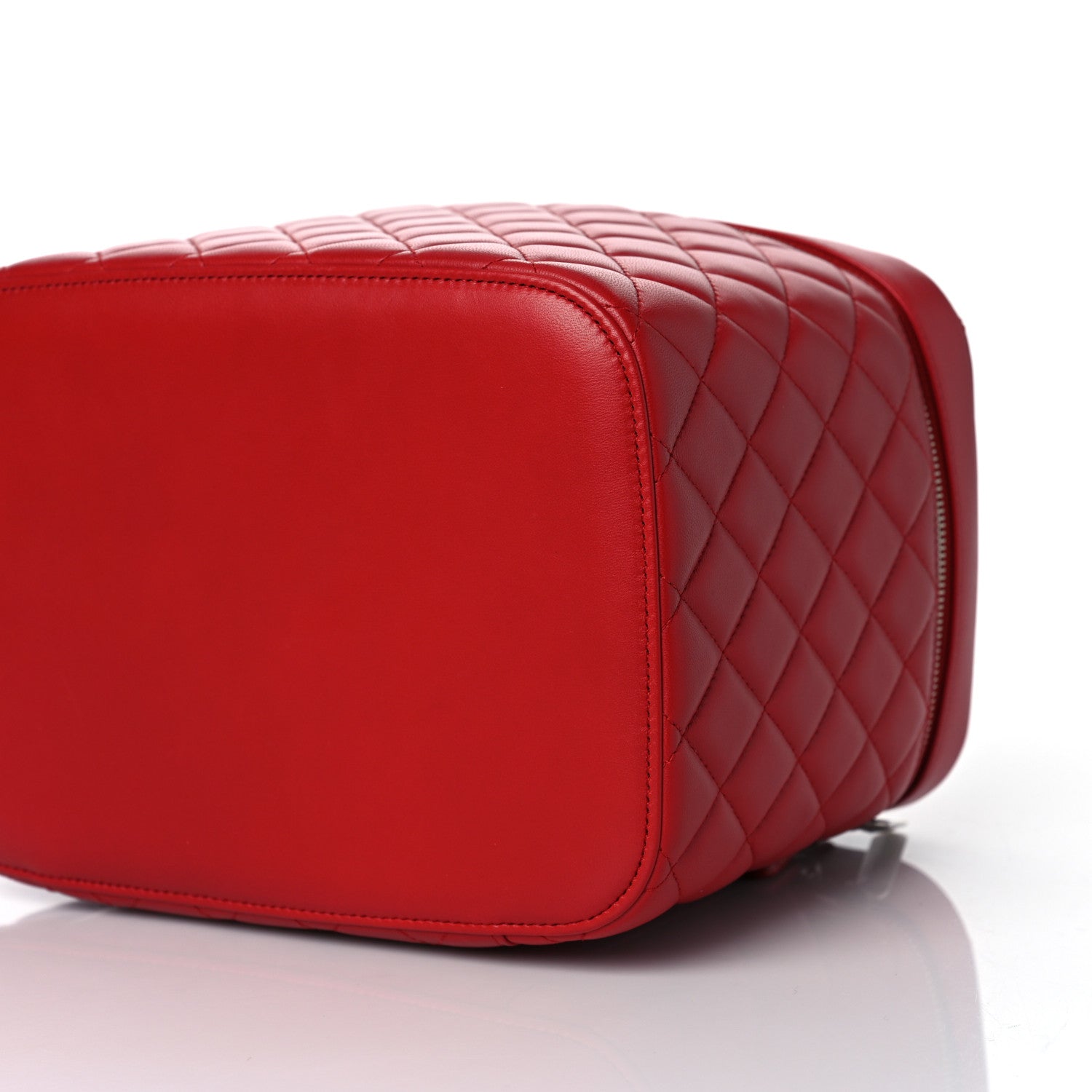 Chanel Lambskin Quilted Large Vanity Pouch Red 8 of 8
