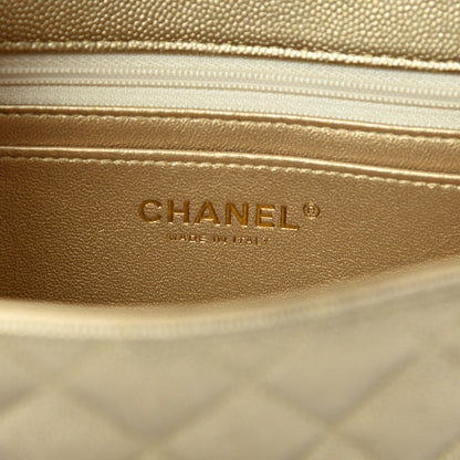 Chanel Metallic Caviar Quilted Mini Top Handle Rectangular Flap Gold 8 of 10