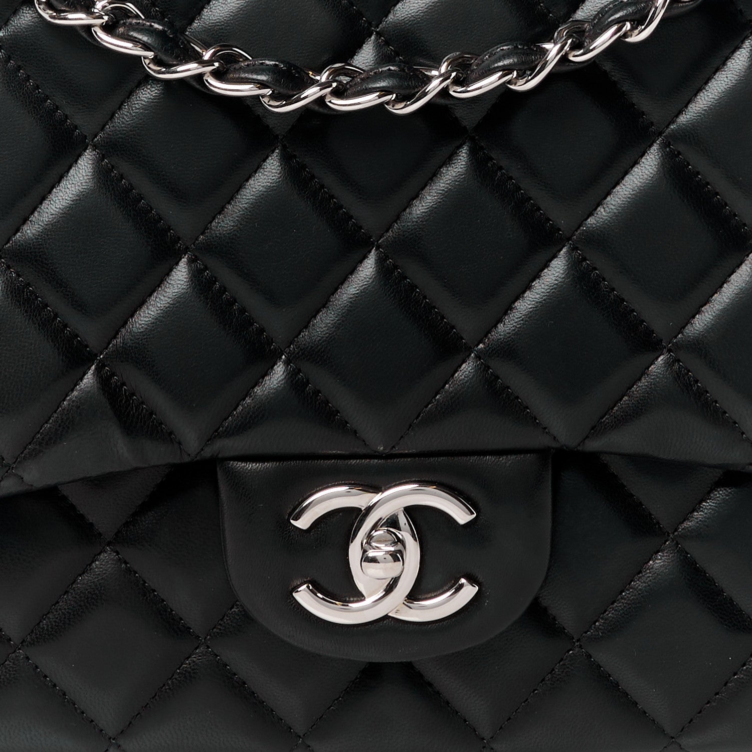 Chanel Lambskin Quilted Maxi Double Flap Black 10 of 15