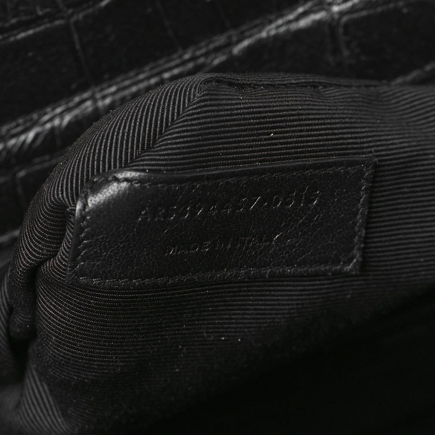 Saint Laurent Calfskin Crocodile Embossed Medium Cabas Rive Gauche Black 7 of 11