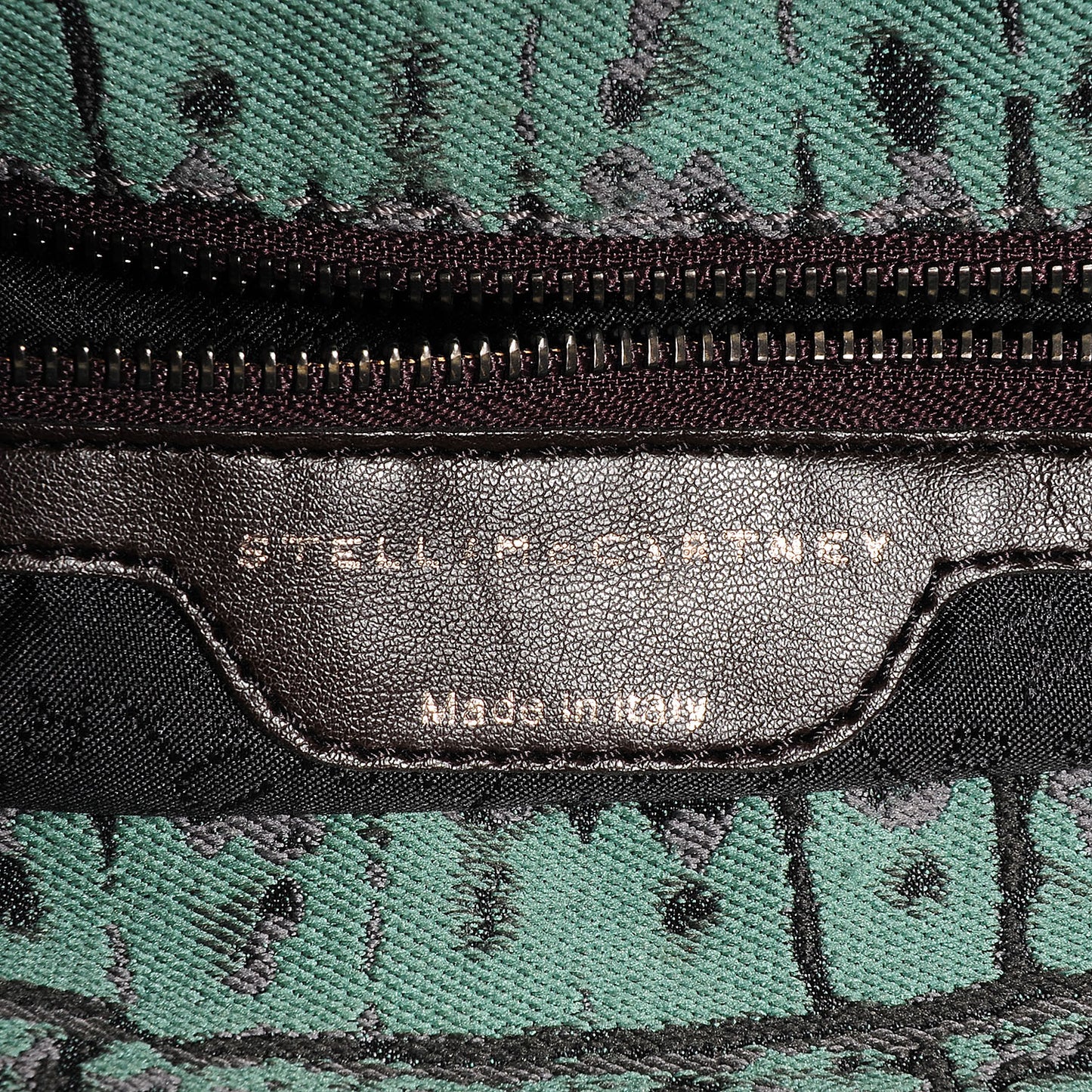 Jacquard Crocodile Print Small Falabella Teal