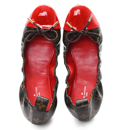 Louis Vuitton Monogram Patent Flirty Ballerina Flats 38.5 Coquelicot 2 of 11