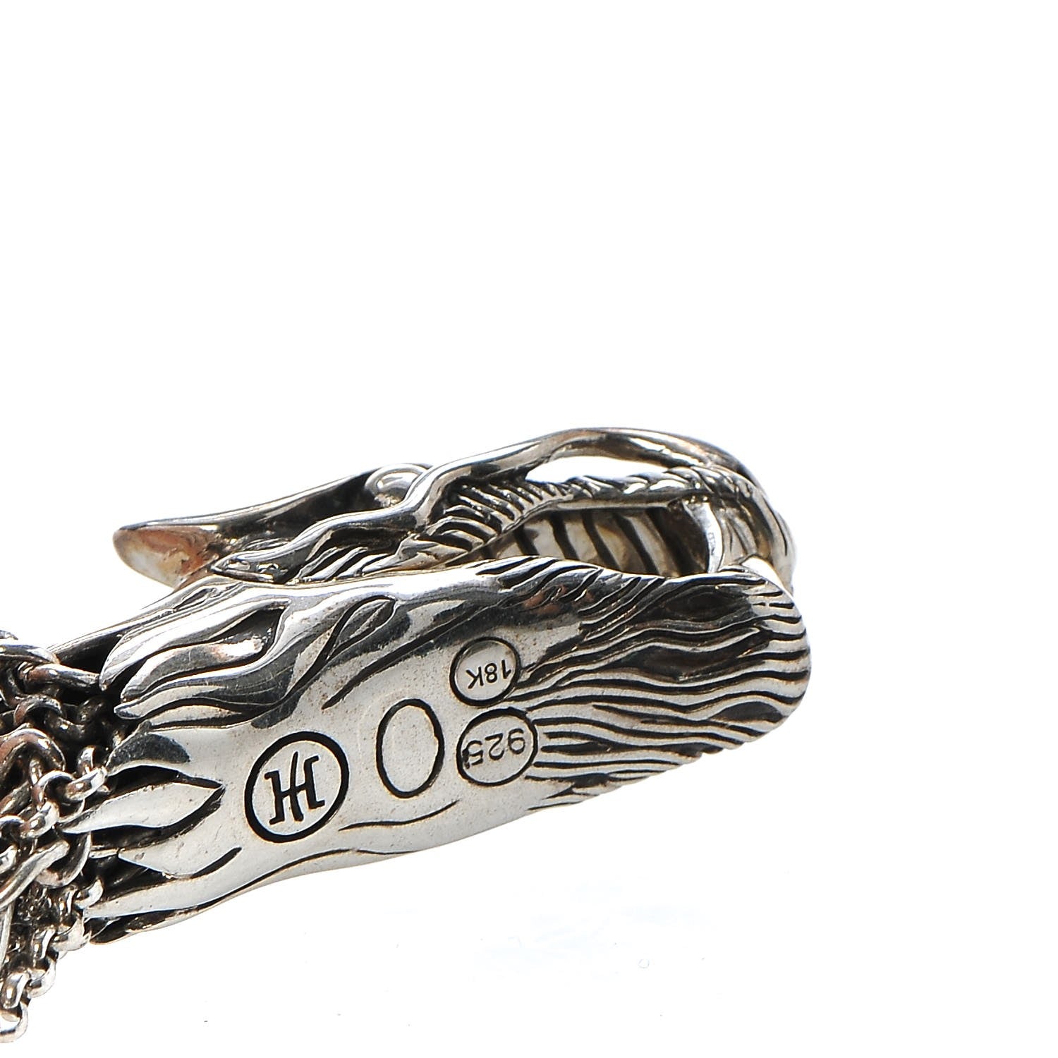 John Hardy Sterling Silver 18K Yellow Gold Naga Dragon Multi Strand Chain Bracelet 5 of 5
