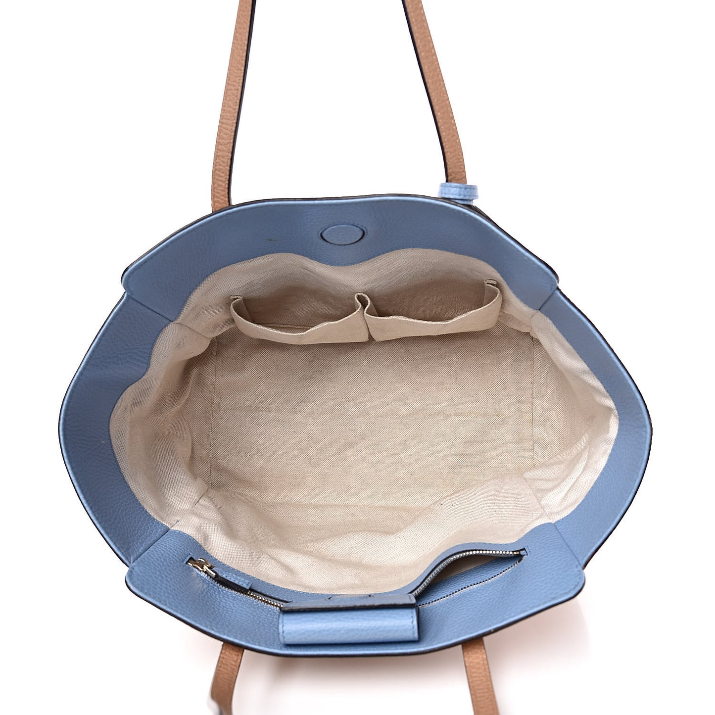 Dollar Calfskin Small Swing Tote Camelia Mineral Blue