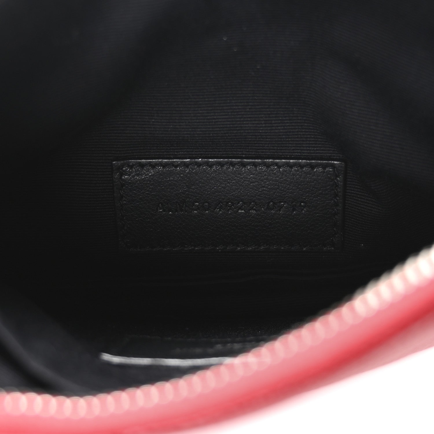 Saint Laurent Grain De Poudre Chevron Monogram Bill Pouch Rouge Eros 7 of 8