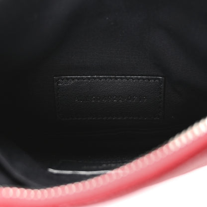Saint Laurent Grain De Poudre Chevron Monogram Bill Pouch Rouge Eros 7 of 8