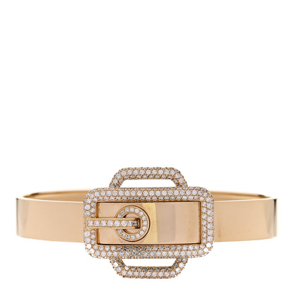 Hermes 18K Yellow Gold Diamond Attelage Bracelet XS 1 of 4