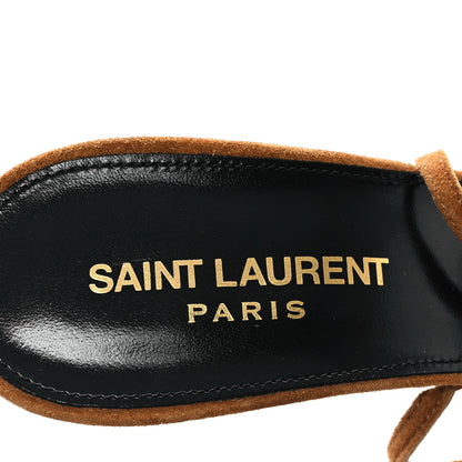 Saint Laurent Suede Paz 105 Ankle Strap Sandals 37 Cachemire Light Brown 8 of 9