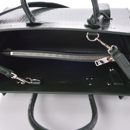 Saint Laurent Calfskin Crocodile Embossed Baby Sac De Jour Dark Leaf 5 of 7