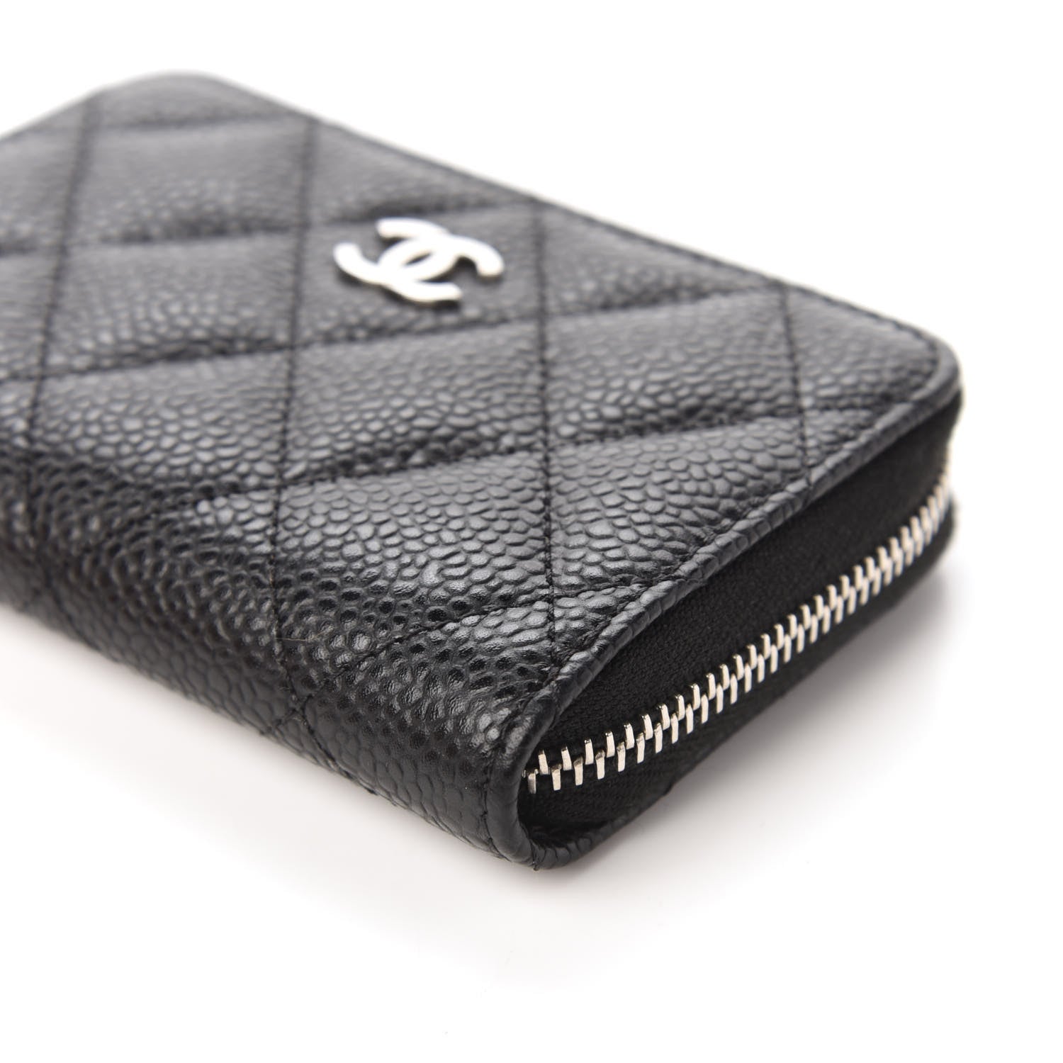 Chanel Caviar Quilted Zip Coin Purse Black 7 of 10