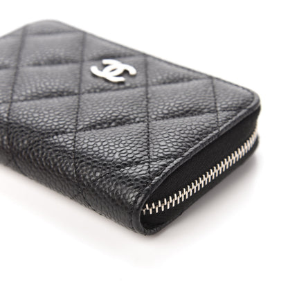 Chanel Caviar Quilted Zip Coin Purse Black 7 of 10