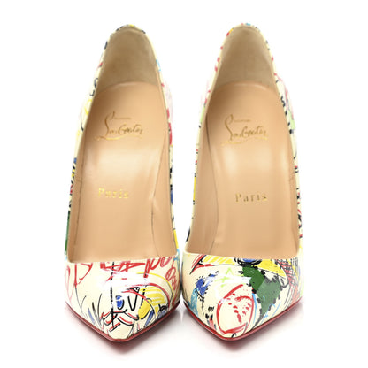 Christian Louboutin Patent Loubitag So Kate 120 Pumps 36.5 White Multi 3 of 8