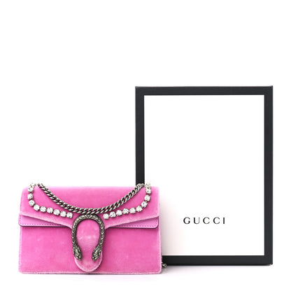 Gucci Velvet Crystal Super Mini Dionysus Shoulder Bag Malva 10 of 10