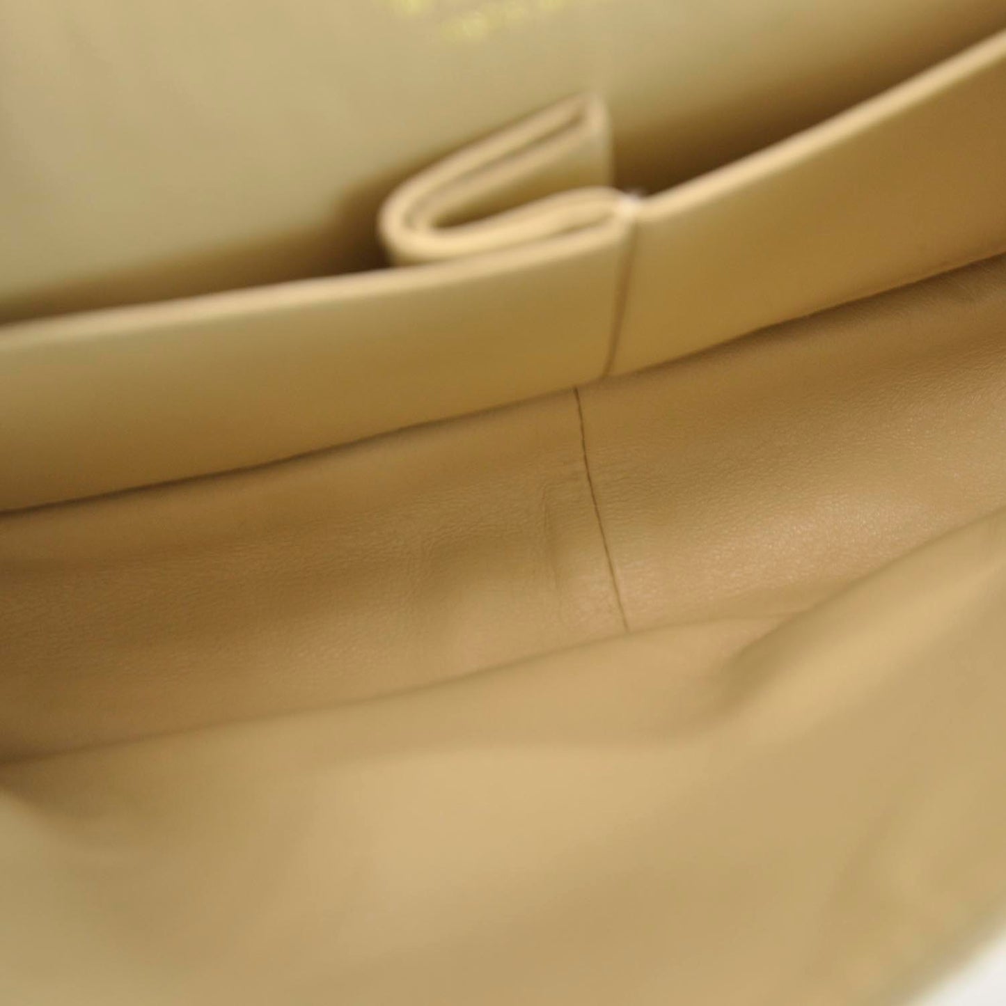 Aged Calfskin Medium Double Flap Beige