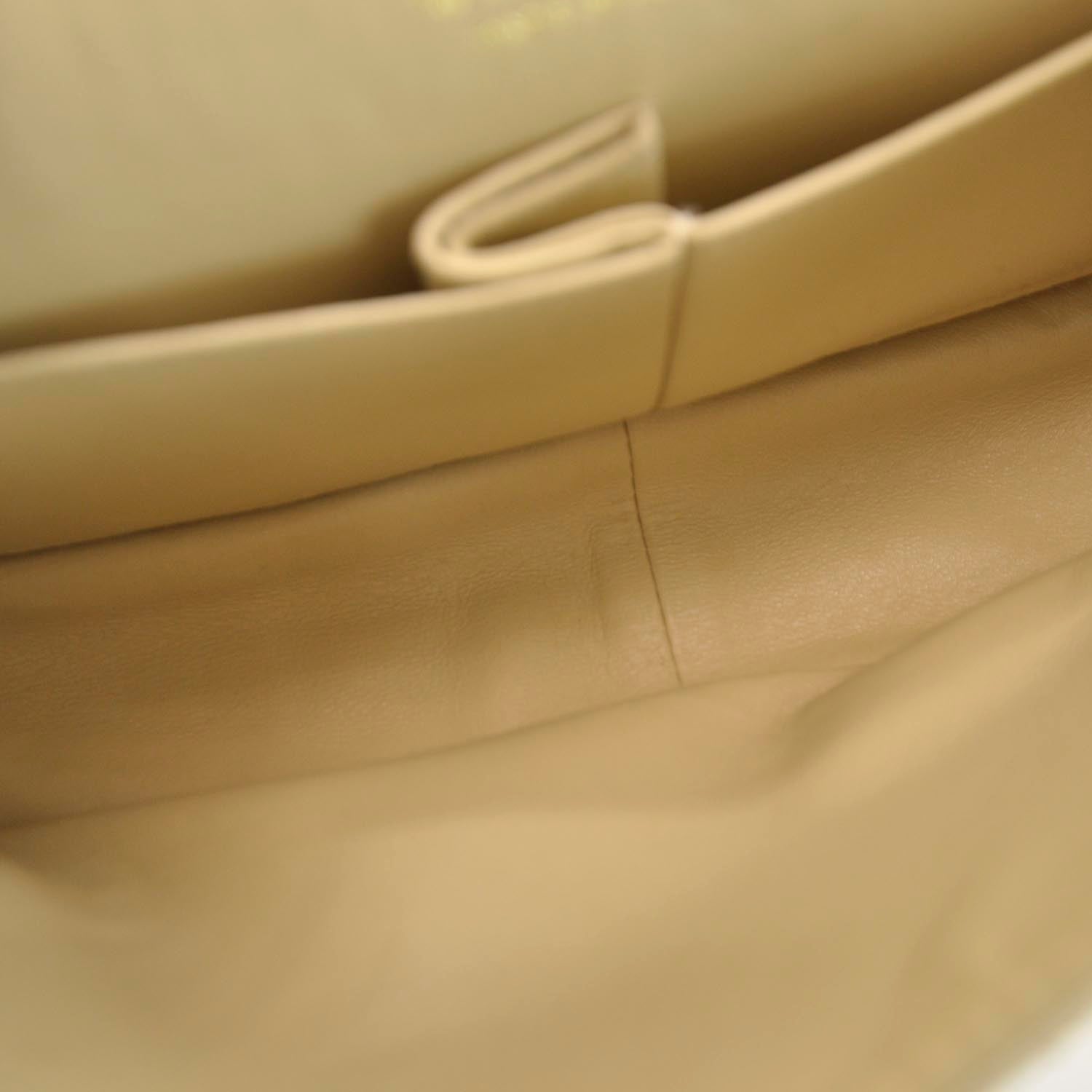 Chanel Aged Calfskin Medium Double Flap Beige 9 of 10