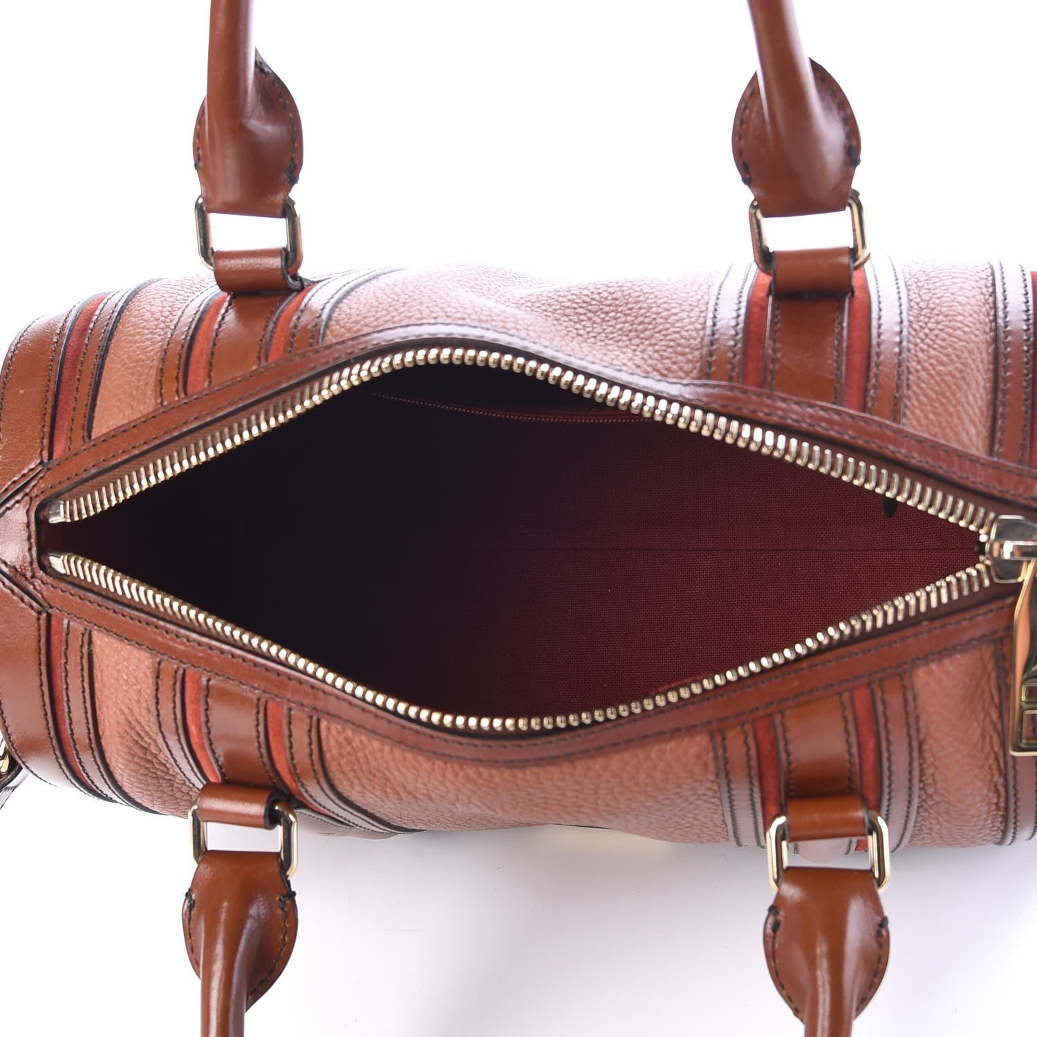 Burberry Grainy Calfskin Medium Alchester Bowling Bag Brown 6 of 9