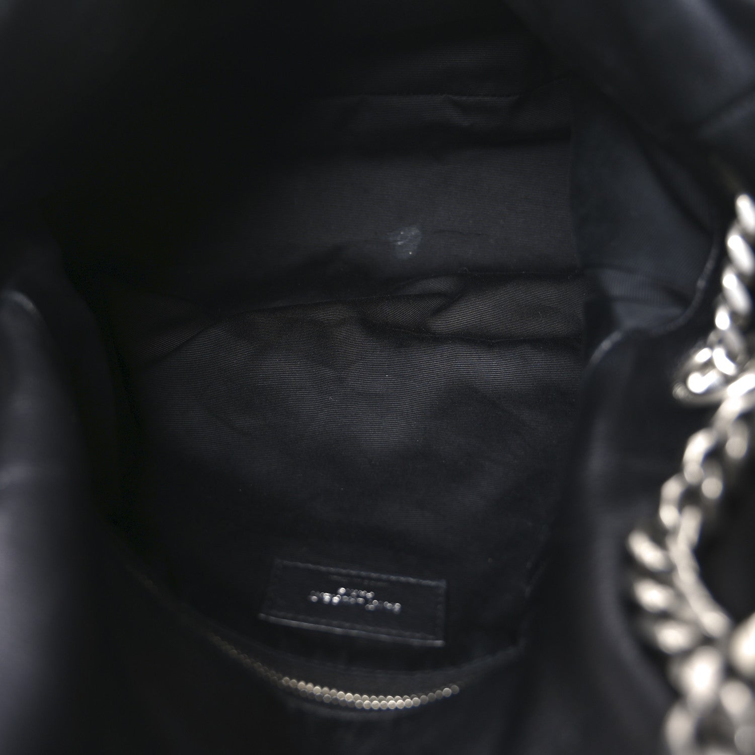 Saint Laurent Lambskin Quilted Medium Loulou Puffer Monogram Chain Satchel Black 5 of 10