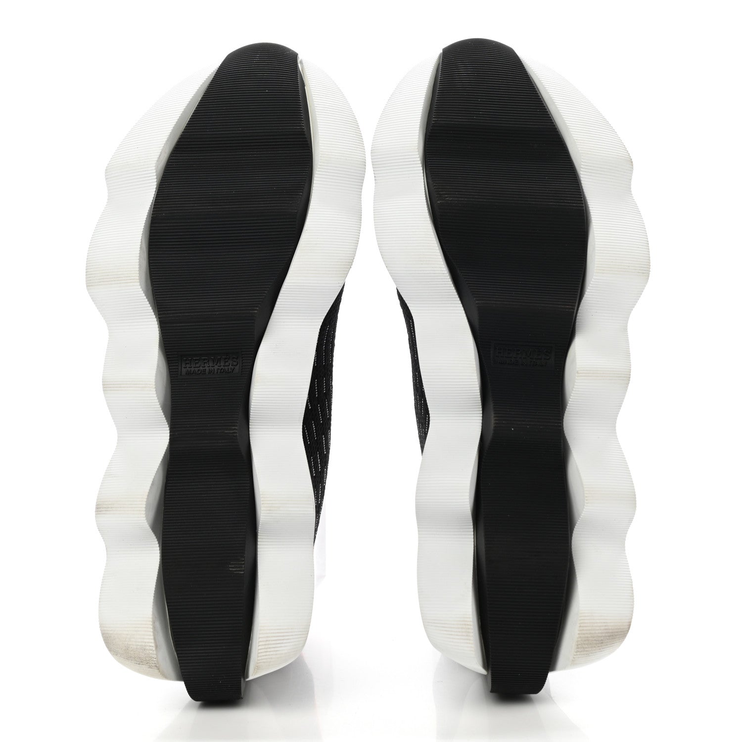 Hermes Technical Canvas Goatskin Womens Eclair Sneakers 39 Black 5 of 10